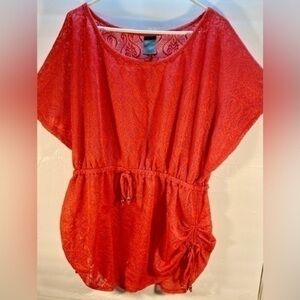 CATALINA RED BATHING SUIT COVERI UP SIZE 2X (18W-20W)
